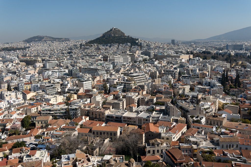 A Lycabettus hegy látványa az Akropoliszról