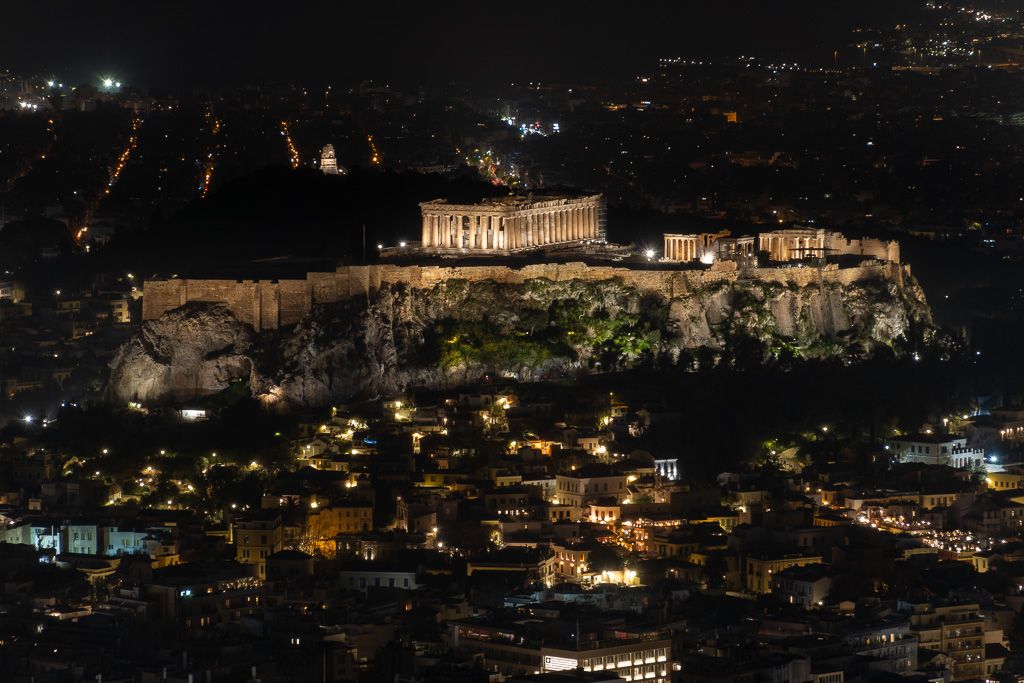 Az Akropolisz látványa a Lycabettus hegyről