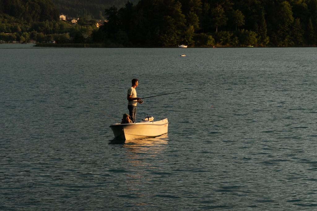 Horgászok a  naplementében